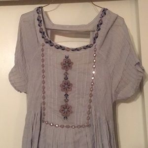 blue high low boho dress